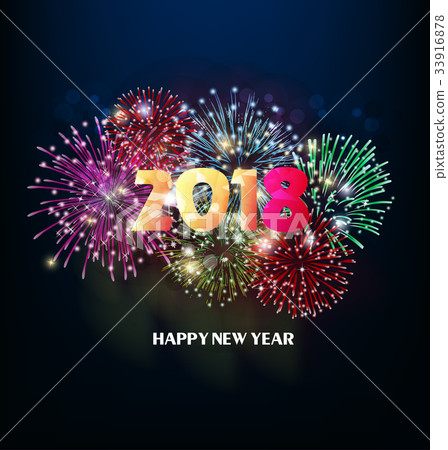 Happy new year 2018 greeting card - Stock Illustration [33916878] - PIXTA