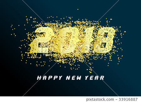Happy new year 2018 greeting card - Stock Illustration [33916887] - PIXTA