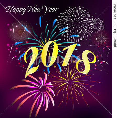 Happy new year 2018 greeting card - Stock Illustration [33916968] - PIXTA