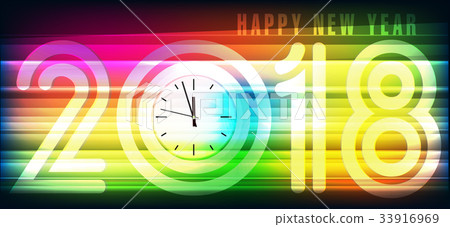 Happy new year 2018 greeting card Happy new year 2018 greeting card 33916969