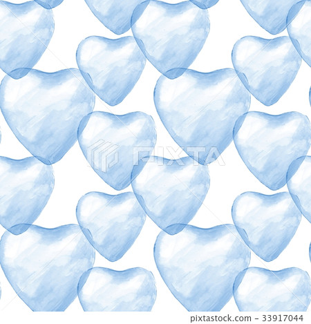 Watercolor seamless pattern with abstract hearts - Stock Illustration ...