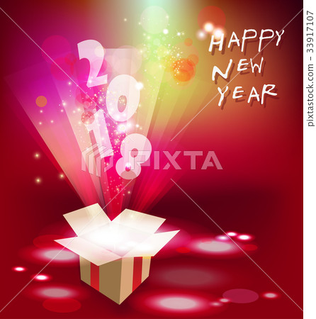 Happy new year 2018 greeting card - Stock Illustration [33917107] - PIXTA