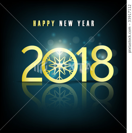 Happy new year 2018 greeting card - Stock Illustration [33917112] - PIXTA
