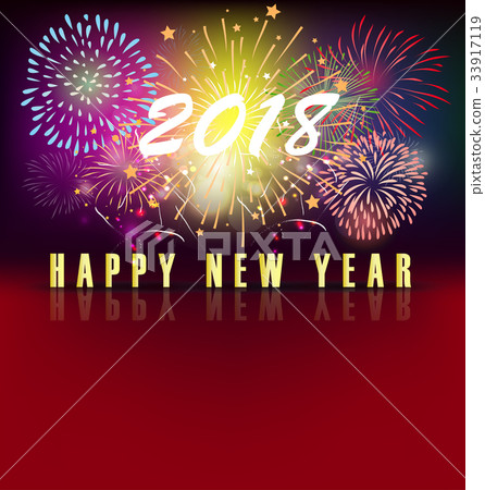 Happy new year 2018 greeting card - Stock Illustration [33917119] - PIXTA
