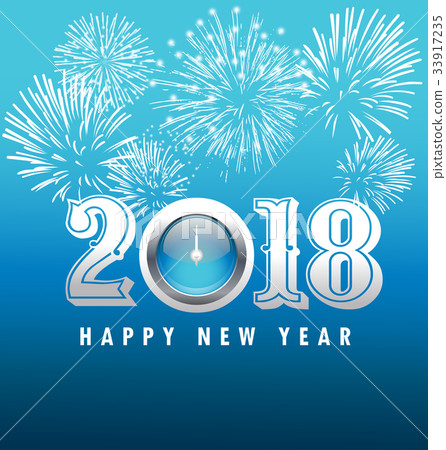 Happy new year 2018 greeting card - Stock Illustration [33917235] - PIXTA