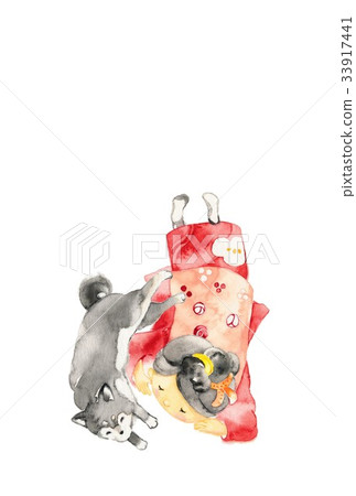 紅色和服的女孩，休息，烏木 33917441