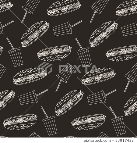 Monochrome outline cola and sub pattern 33917482