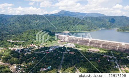Aerial view from drone of Khun Dan Prakan Chon dam Aerial view from drone of Khun Dan Prakan Chon dam 33917596