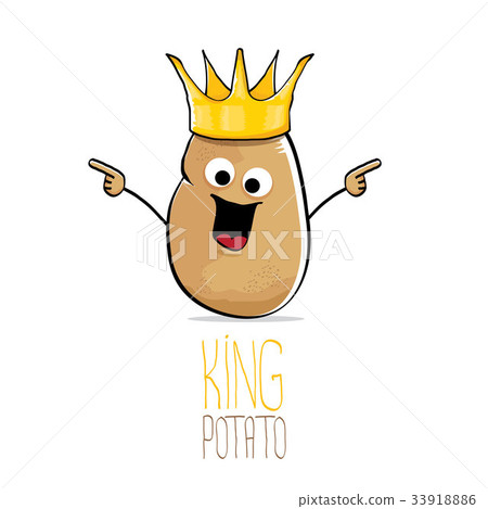 vector funny cartoon cool cute brown smiling king 33918886
