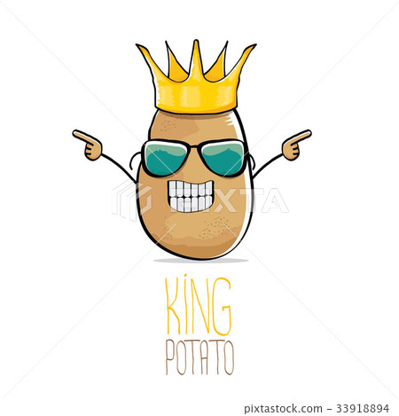 vector funny cartoon cool cute brown smiling king 33918894