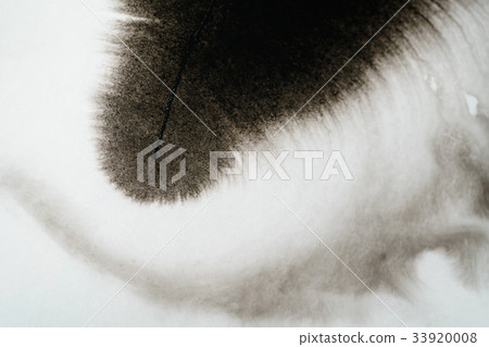 closeup black ink corner spreading on wet paper closeup black ink corner spreading on wet paper 33920008