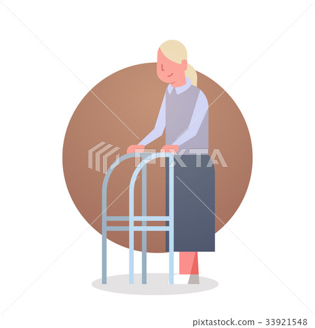 Senior Woman With Stick Grandmother Gray Hair Senior Woman With Stick Grandmother Gray Hair 33921548