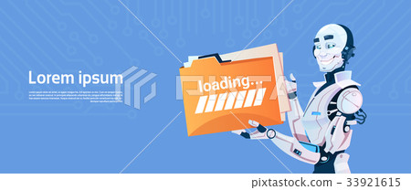 Modern Robot Hold Loading File Folder, Futuristic-插圖素材 [33921615] - PIXTA圖庫