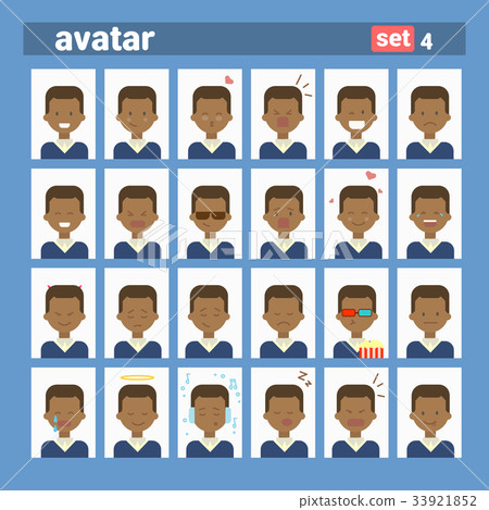 African American Male Different Emotion Set 33921852