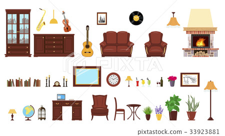 Big realistic Set of home interior setting 33923881