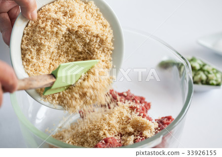 Step by step Levantine cuisine kibbeh preparation 33926155