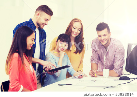 happy creative team or students working at office happy creative team or students working at office 33928014