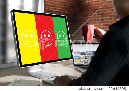 business man and woman select happy on? 33934898