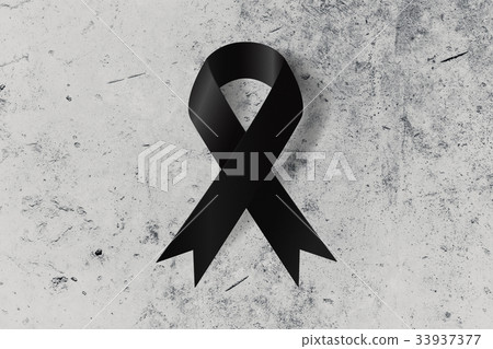 Black ribbon on the ground symbol of remembrance Black ribbon on the ground symbol of remembrance 33937377