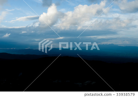 Beautiful mountains landscape and cloud blue sky Beautiful mountains landscape and cloud blue sky 33938579