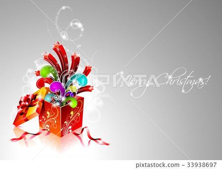 Vector Christmas illustration with magic gift box. - Stock Illustration ...