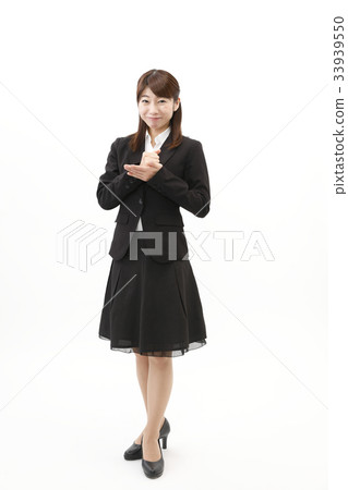 女商人，西裝，女人，白背 33939550