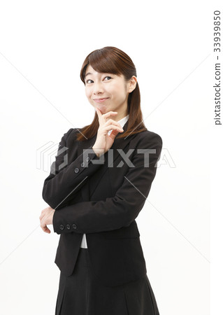 女商人西裝婦女白色背景 33939850