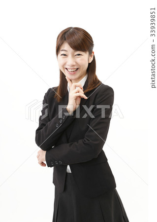 女商人西裝婦女白色背景 33939851