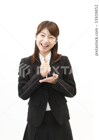 女商人西裝婦女白色背景 33939852