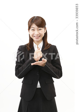 女商人西裝婦女白色背景 33939853