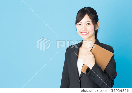 女商人藍色後面圖像 女商人藍色後面圖像 33939866