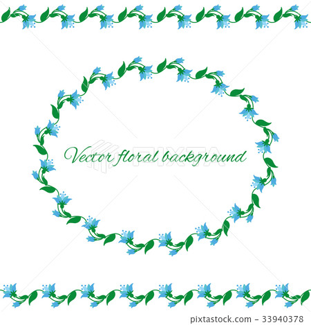 Cute colored floral borders and frame set Cute colored floral borders and frame set 33940378