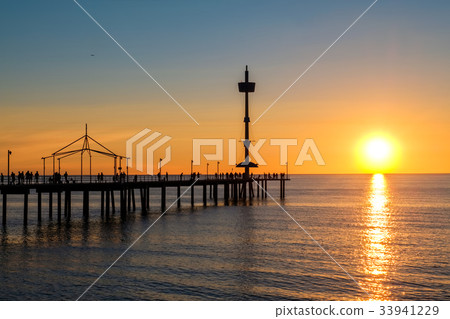Brighton Beach jetty with people Brighton Beach jetty with people 33941229