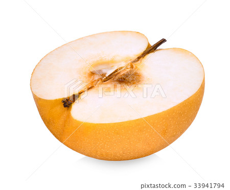 half of snow pear fruit isolated on white half of snow pear fruit isolated on white 33941794