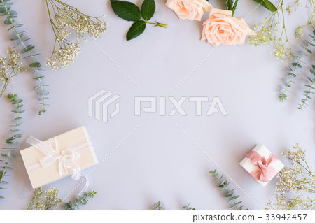 gift or present box and flowers gift or present box and flowers 33942457