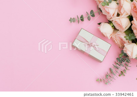 gift or present box and flowers gift or present box and flowers 33942461