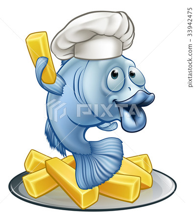 Fish and Chips Chef Cartoon Character Fish and Chips Chef Cartoon Character 33942475