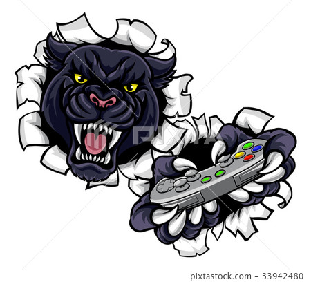 Black Panther Angry Gamer Mascot - Stock Illustration [33942480] - PIXTA