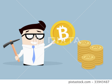Businessman Bitcoin Mining 33943487