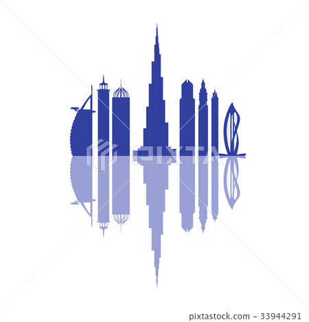 United Arab Emirates skyscrapers silhouette 33944291