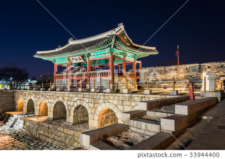Hwaseong Fortress in Suwon, South Korea. 33944400