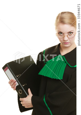 woman lawyer with file folder or dossier woman lawyer with file folder or dossier 33944671