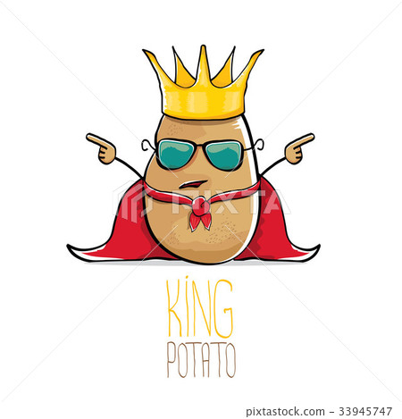 vector funny cartoon cool cute brown smiling king 33945747