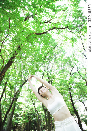 Fitness female yoga Pilates exercise 33946876