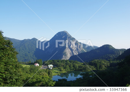 新潟I I川風景區Takanami Pond和“Myojosan”來自Takanami Pond Observatory Itoigawa Geopark 33947366