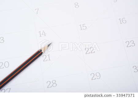 closeup pencil on calendar.organization management 33947371