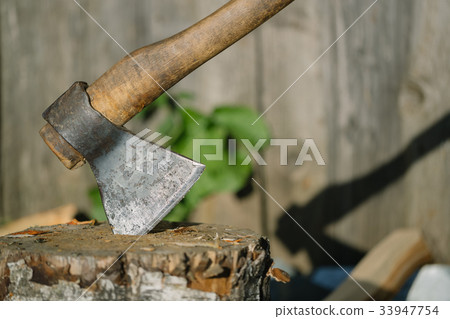 Ax thrust into the log. 33947754