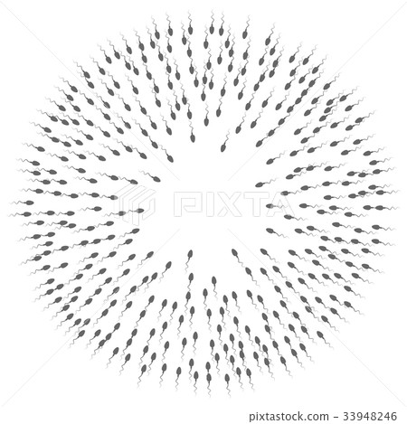 A large group of spermatozoa flows towards target 33948246