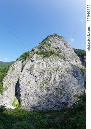 Niigata Itoigawa Mountain Mystery Mountain South Wall Zenzan Limestone Mountain Rock climbing spot Otakigawa Jaisyo Geosite 33949231
