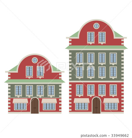 Old european house. Colored drawing 33949662